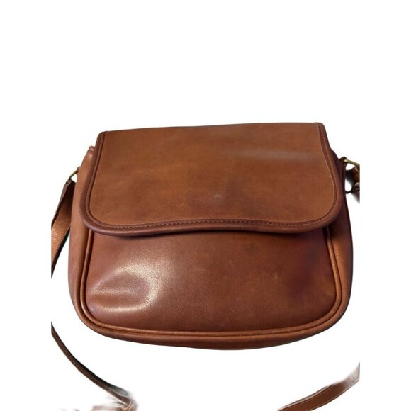 Coach Vtg British Tan Leather Pouch Flap Crossbody Bag 4110 Tailored - Picture 1 of 7